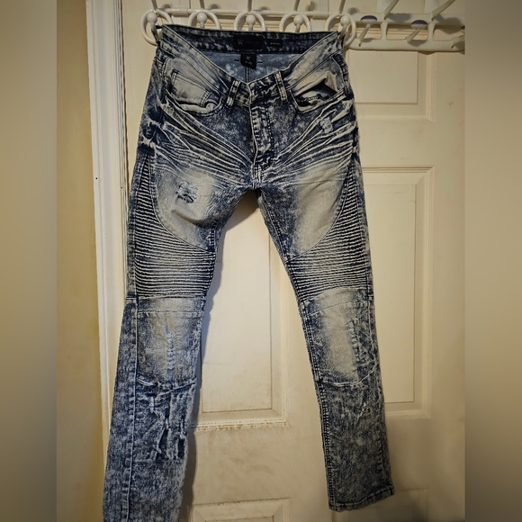 Blue white mixed jeans - Picture 1 of 2